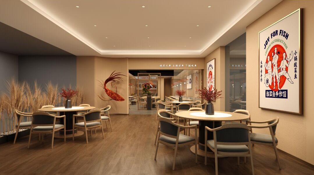 酸菜魚小型餐飲店裝修設計效果圖+實景案例