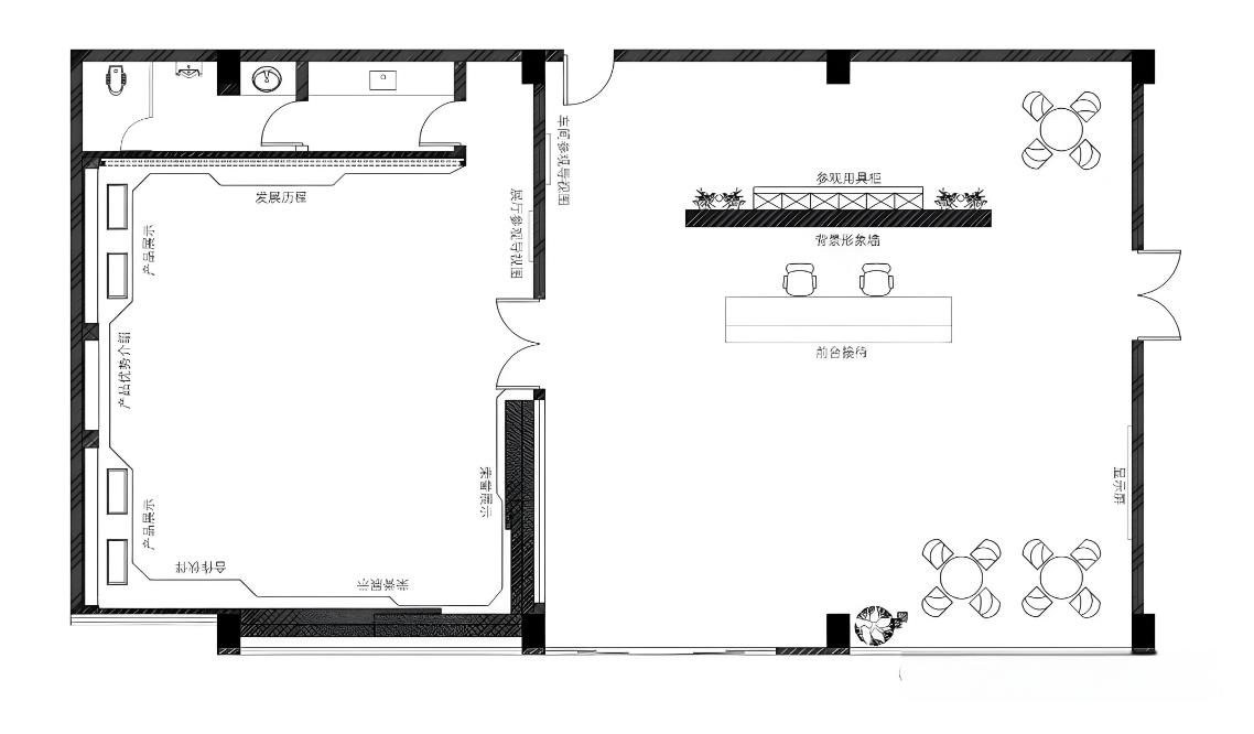 企業展廳設計平面布局圖